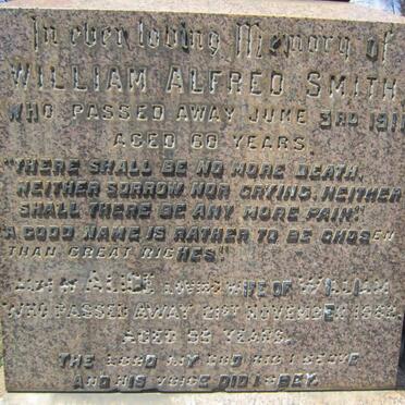 SMITH William Alfred -1911 &amp; Alice -1952