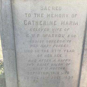 SPARROW Catherine Maria -1852