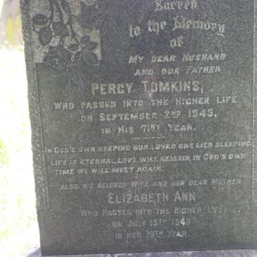 TOMKINS Percy -1943 &amp; Elizabeth Ann -1949