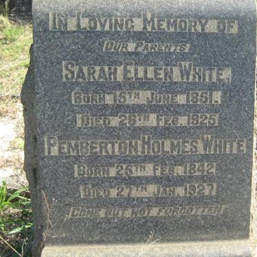 WHITE Pemberton Holmes 1842-1927 &amp; Sarah Ellen 1851-1925