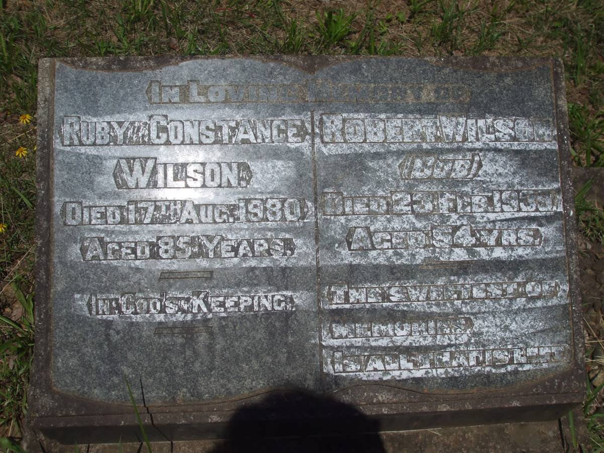 WILSON Robert -1939 &amp; Ruby Constance -1980
