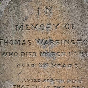 WARRINGTON Thomas -1830