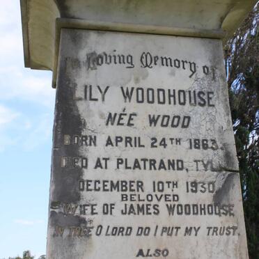 WOODHOUSE Lily nee WOOD 1863-1930