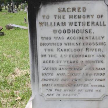 WOODHOUSE William Wetherall -1881