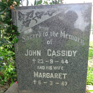 CASSIDY John -1944 &amp; Margaret -1967