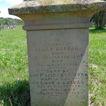 CURRAN James 1851-1975 :: CURRAN Lucy Bridgett nee HORN -1882