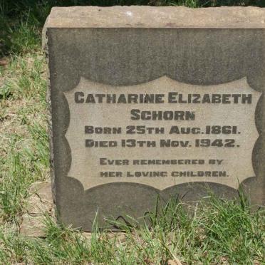 SCHORN Catharine Elizabeth 1861-1942