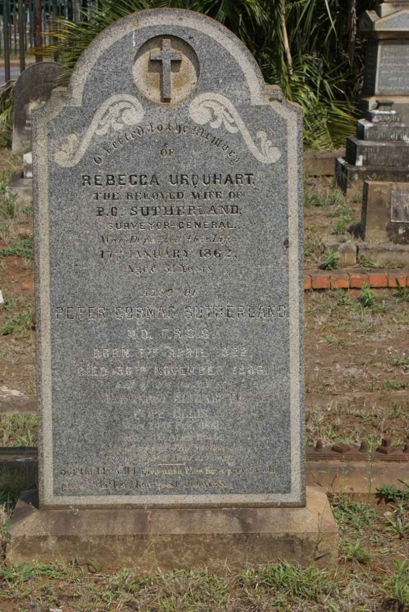 SUTHERLAND Peter Cormac 1822 -1865 &amp; Rebecca Urquhart -1862 :: ? Margaret Elizabeth 18?-184?