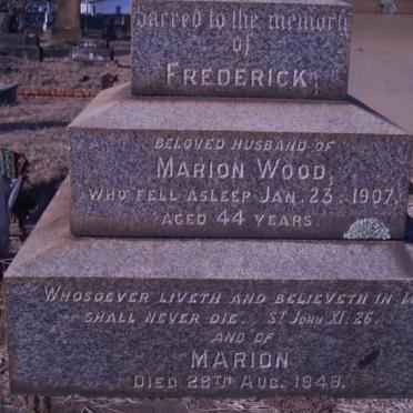 WOOD Frederick -1907 &amp; Marion -1948