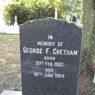 CHETHAM George F. 1883-1884