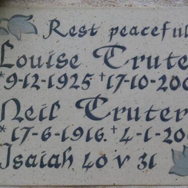 TRUTER Neil 1916-2003 &amp; Louise 1925-2001