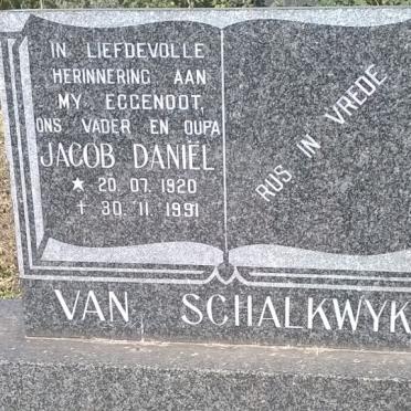 SCHALKWYK Jacob Daniel, van 1920-1991