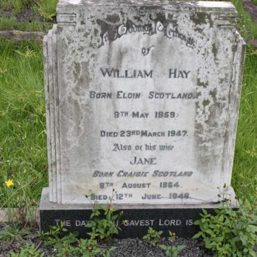 HAY William 1859-1947 &amp; Jane 1864-1948