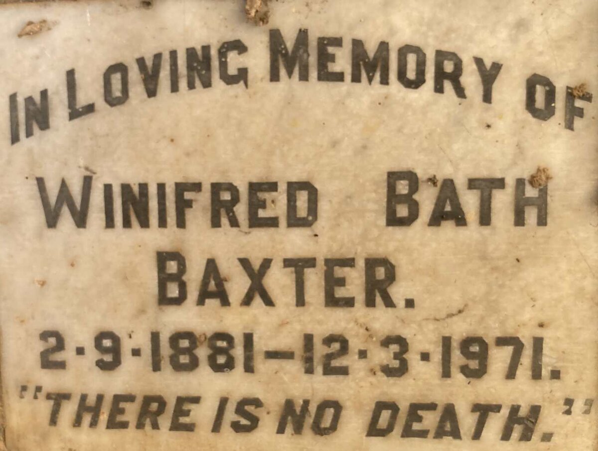 BAXTER Winifred Bath 1881-1971