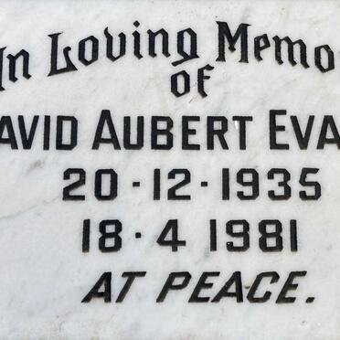 EVANS Davis Aubert 1935-1981
