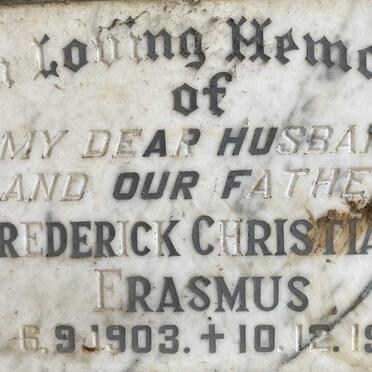 ERASMUS Frederick Christian 1903-1975