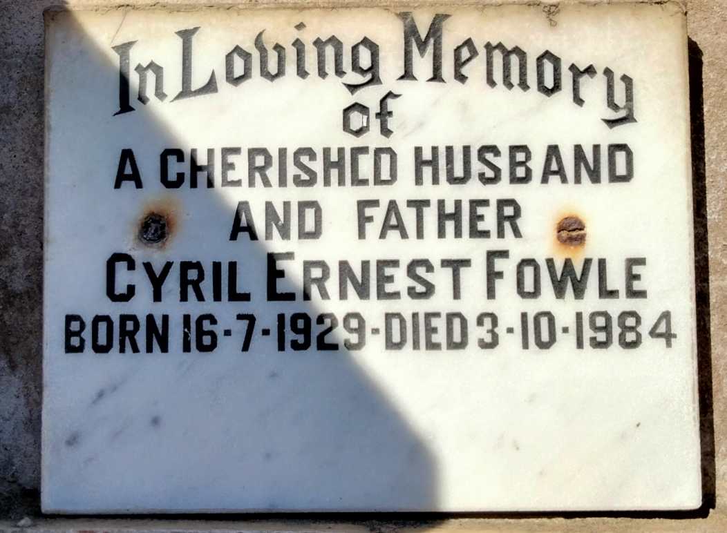 FOWLE Cyril Ernest 1929-1984