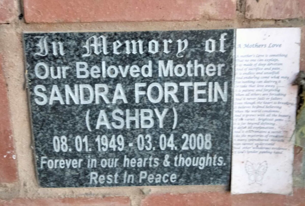 FORTEIN Sandra, nee ASHBY 1949-2008