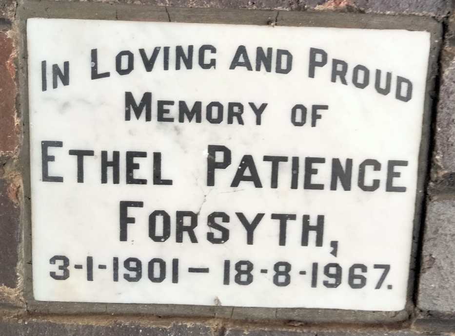 FORSYTH Ethel Patience 1901-1967