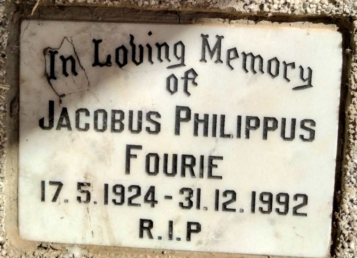 FOURIE Jacobus Philippus 1924-1992