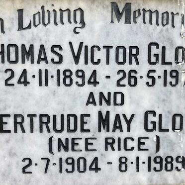 GLOVER Thomas Victor 1894-1972 & Gertude May 1904-1989