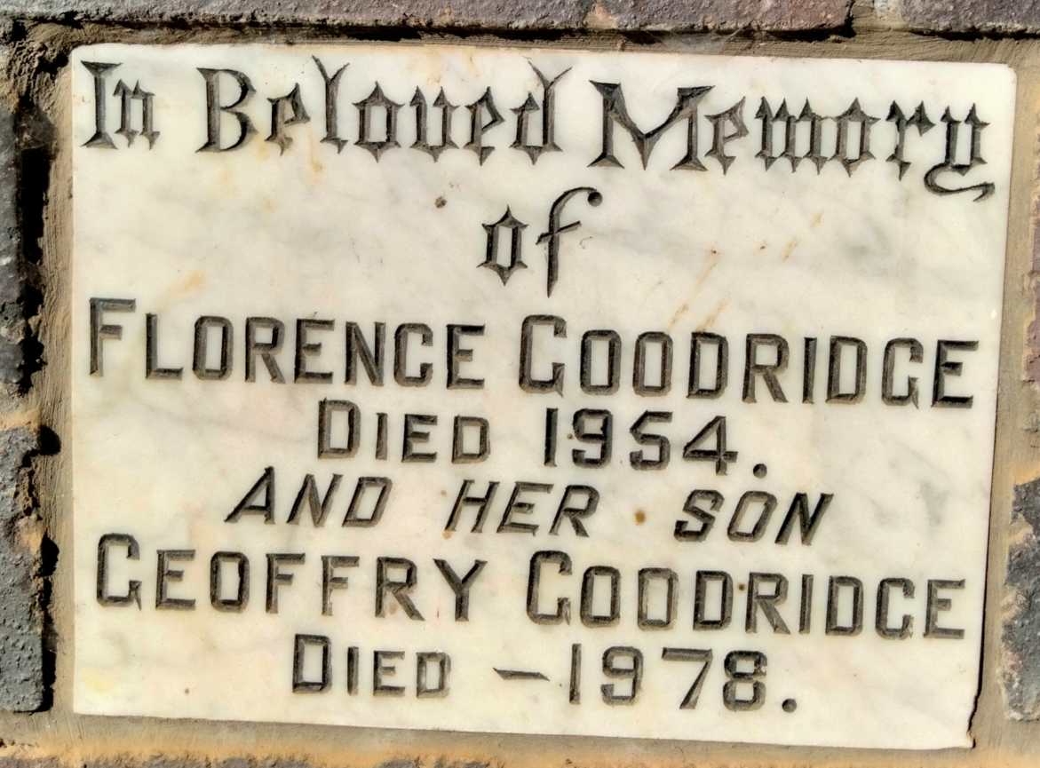 GOODRIDGE Florence -1954 :: GOODRIDGE Geoffry -1978