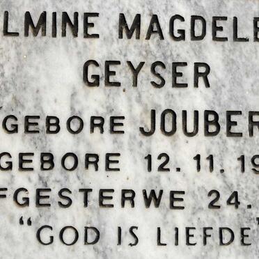 GEYSER Almine Magdelina nee JOUBERT 1913-1986