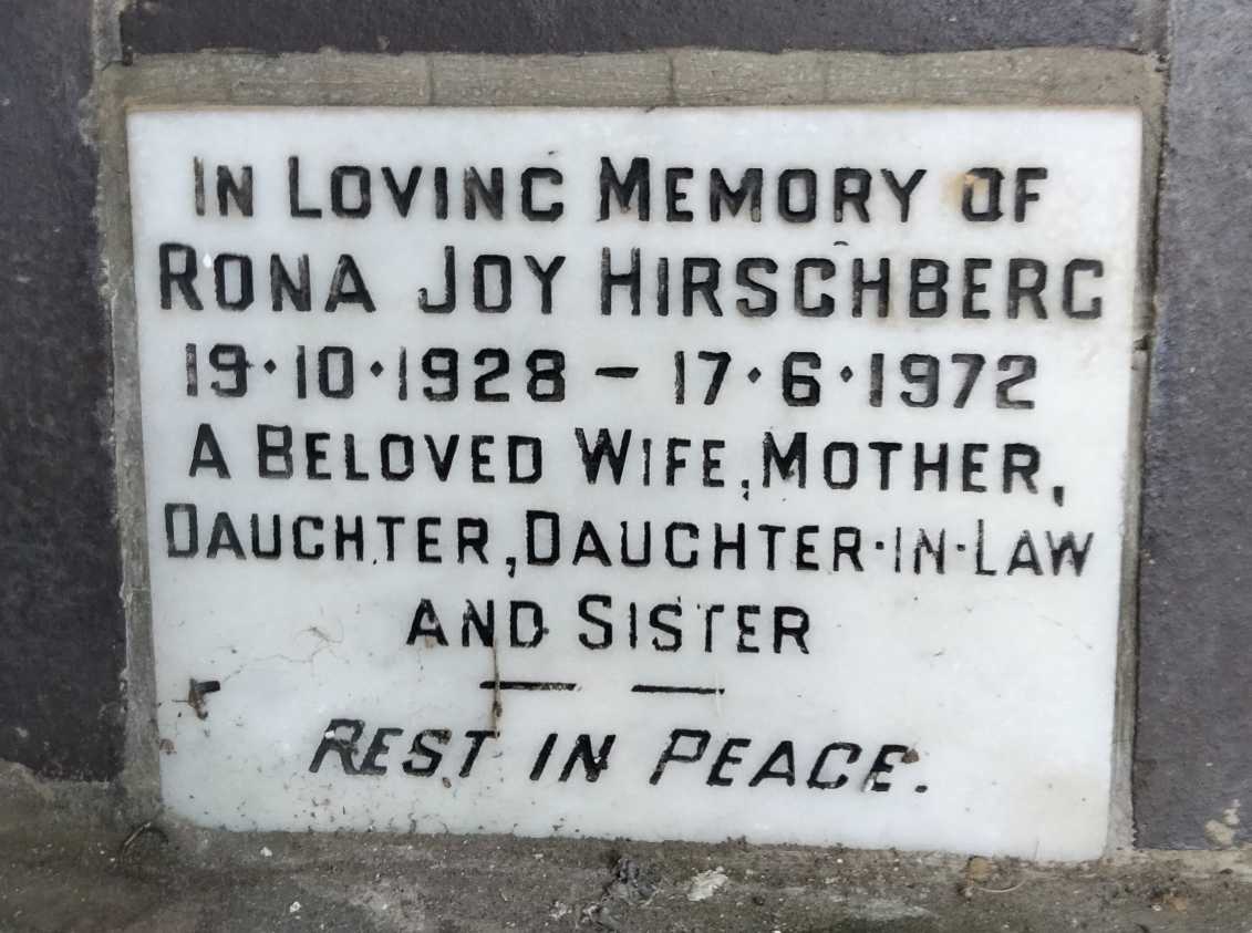 HIRSCHBERG Rona Joy 1928-1972