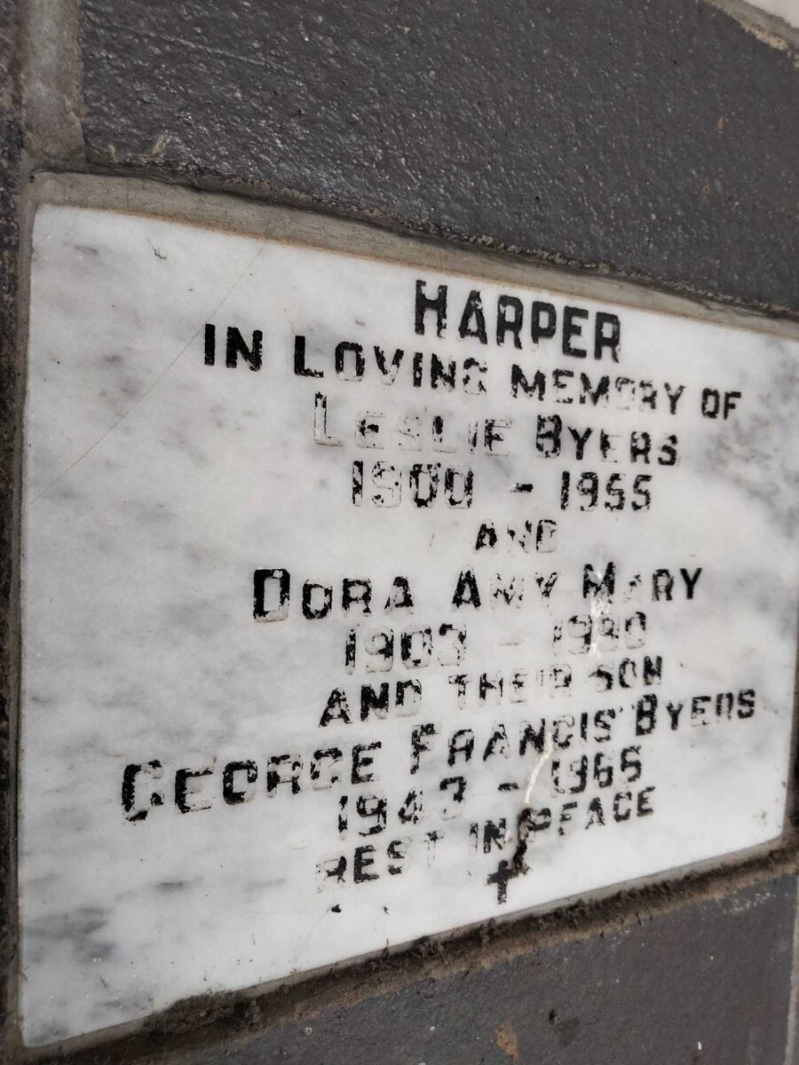 HARPER Leslie Byers 1900-1955 & Dora Amy Mary 1903-1990 :: HARPER George Francis Byers 1943-1965