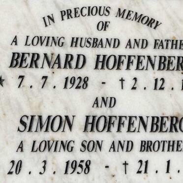 HOFFENBERG Bernald 1928-1994 :: HOFFENBERG Simon 1958-1985