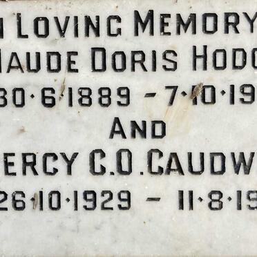 HODGES Maude Doris 1889-1975 :: CAUDWELL Percy O. 1929-1973 