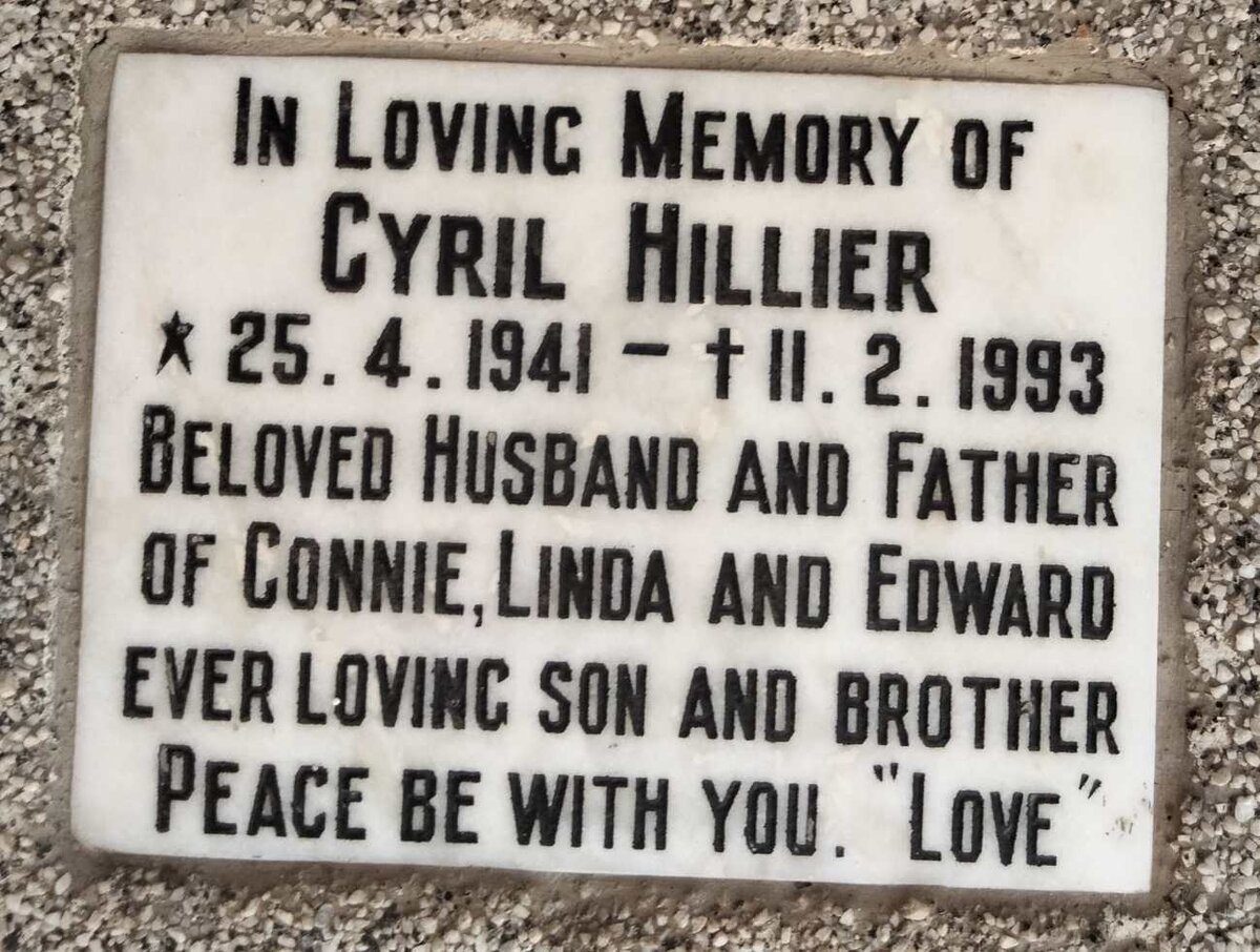 1HILLIER Cyril 1941-1993