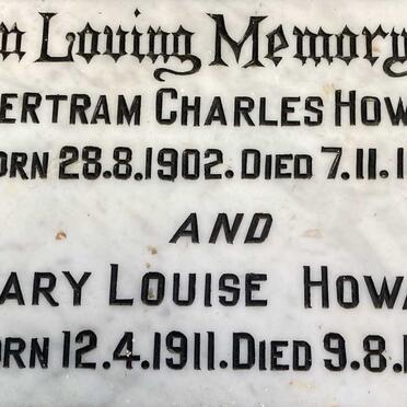 HOWARD Bertram Charles 1902-1974 & Mary Louise 1911-1978