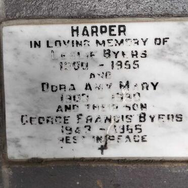 HARPER Leslie Byers 1900-1955 :: HARPER Dora Amy Mary 1903-1990 :: HARPER George Francis Byers 1943-1966