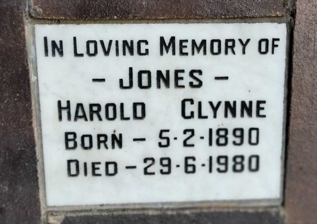 JONES Harold Glynne 1890-1980