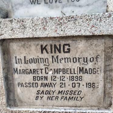 KING Margaret Campbell 1989-1989