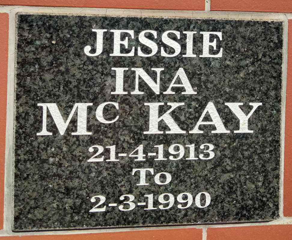 MCKAY Jessie Ina 1913-1990