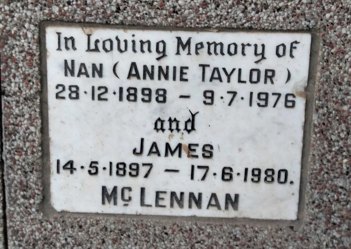MCLENNAN James 1887-1980 & Annie Taylor 1898-1976