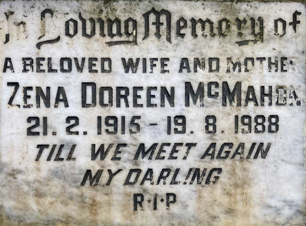 McMAHON Zena Doreen 1915-1988