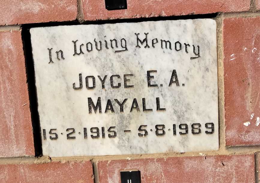 MAYALL Joyce E.A. 1915-1989