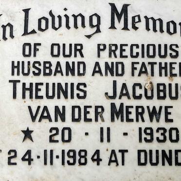 MERWE Theunis Jacobus, VAN DER 1930-1984