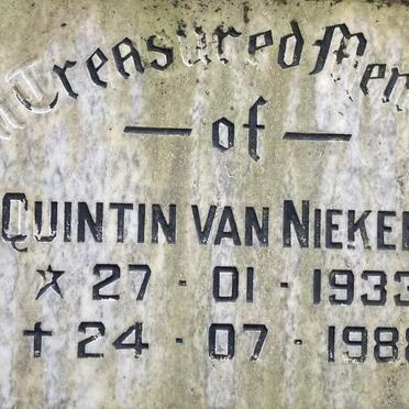 NIEKERK Quintin, van 1933-1988