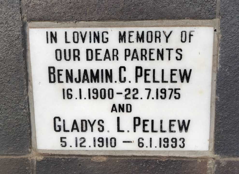 PELLEW Benjamin C. 1900-1975 & Gladys L. 1910 1993