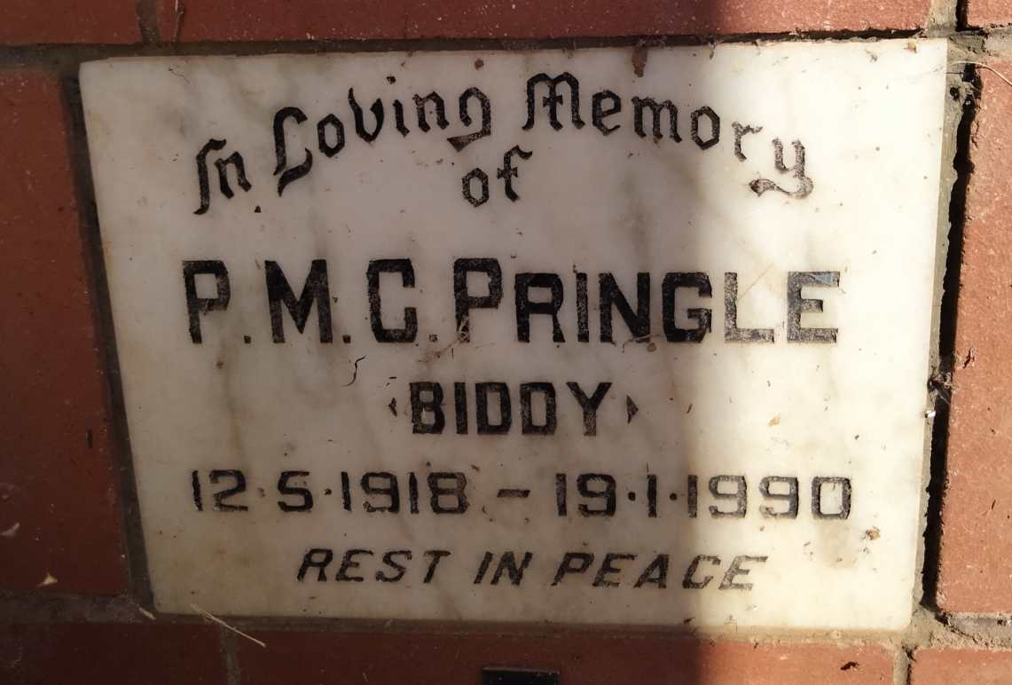 PRINGLE P.M.G 1918-1990