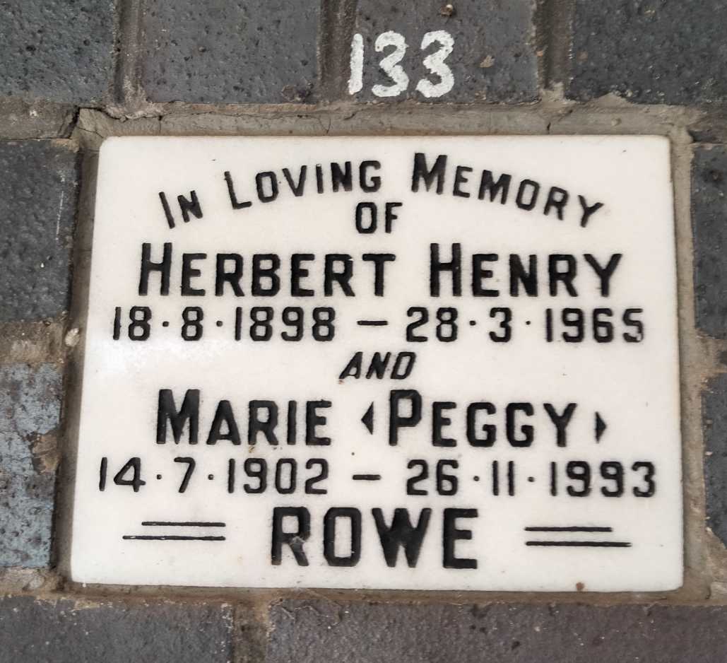 ROWE Herbert 1898-1965 & Marie 1902-1993