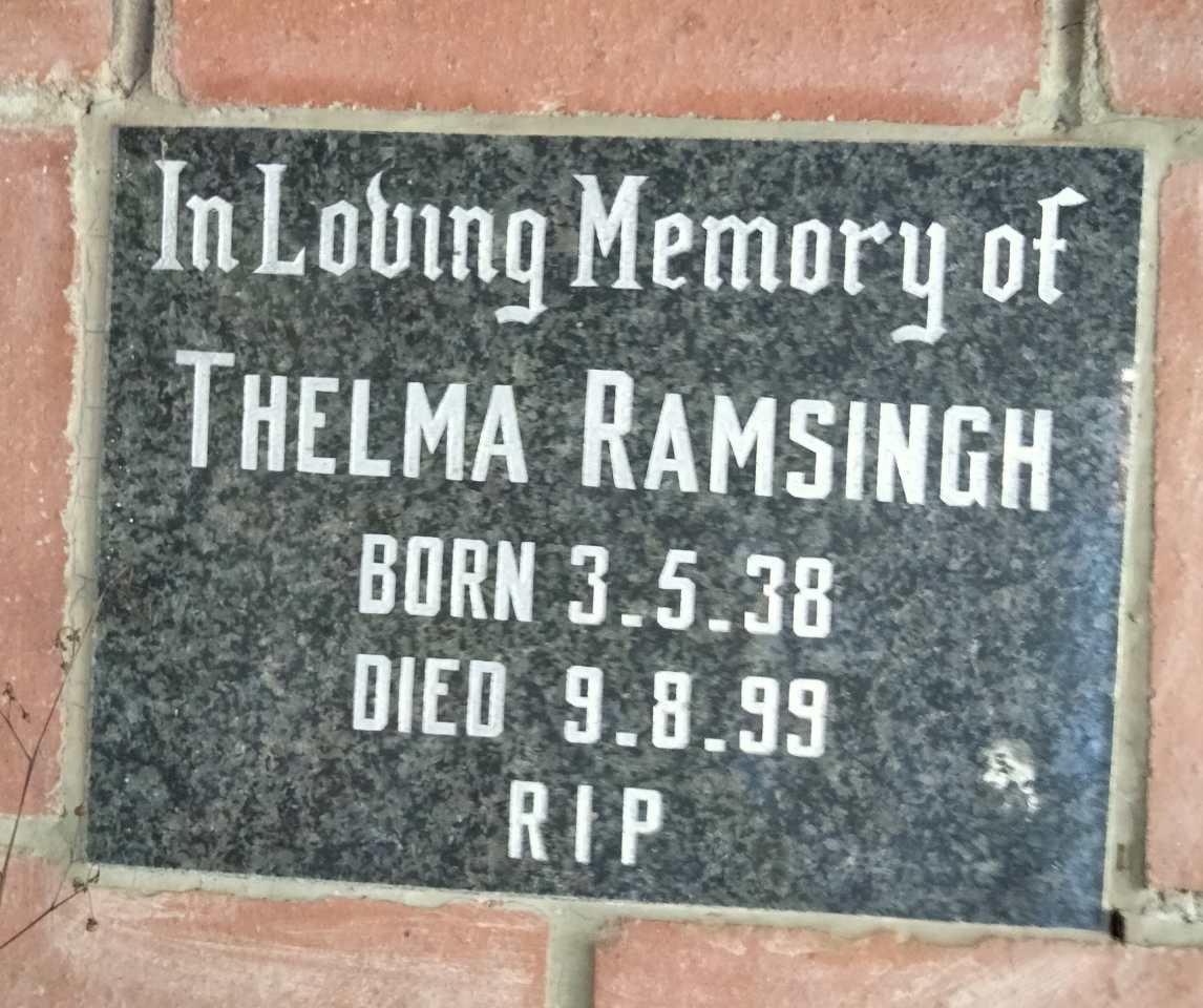 RAMSINGH Thelma 1938-1999