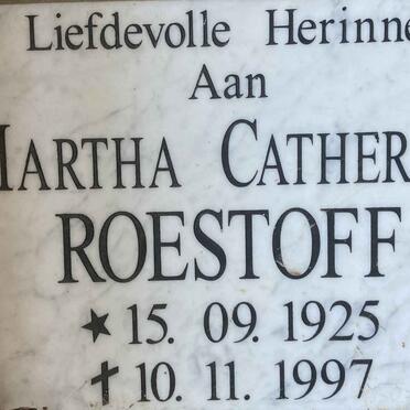 ROESTOFF Martha Catharina 1925-1997