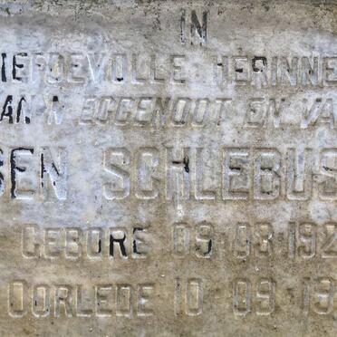 SCHLEBUSCH Ben 1926-1988