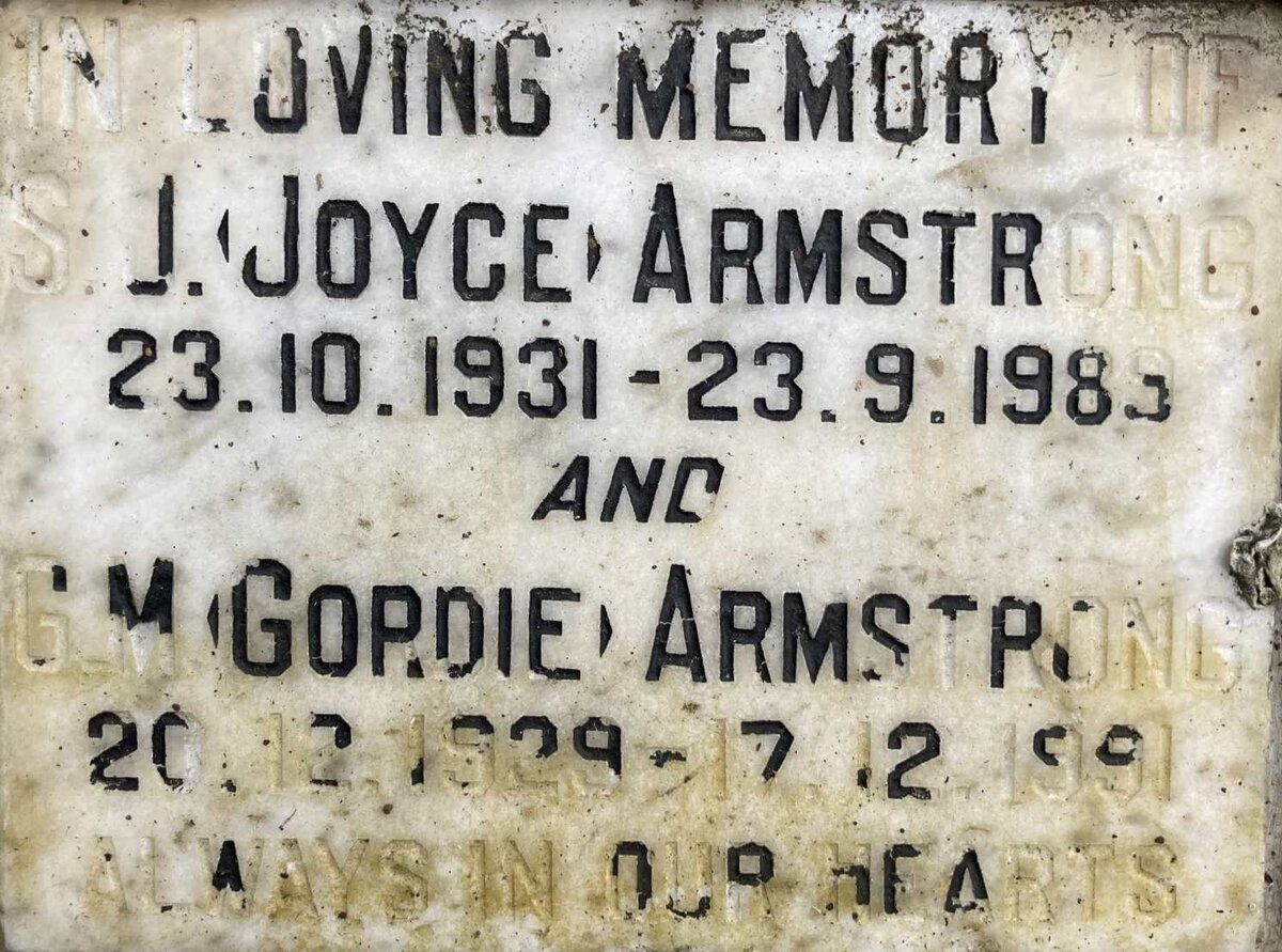ARMSTRONG G.M. 1929-1991 & S.J. 1931-1989