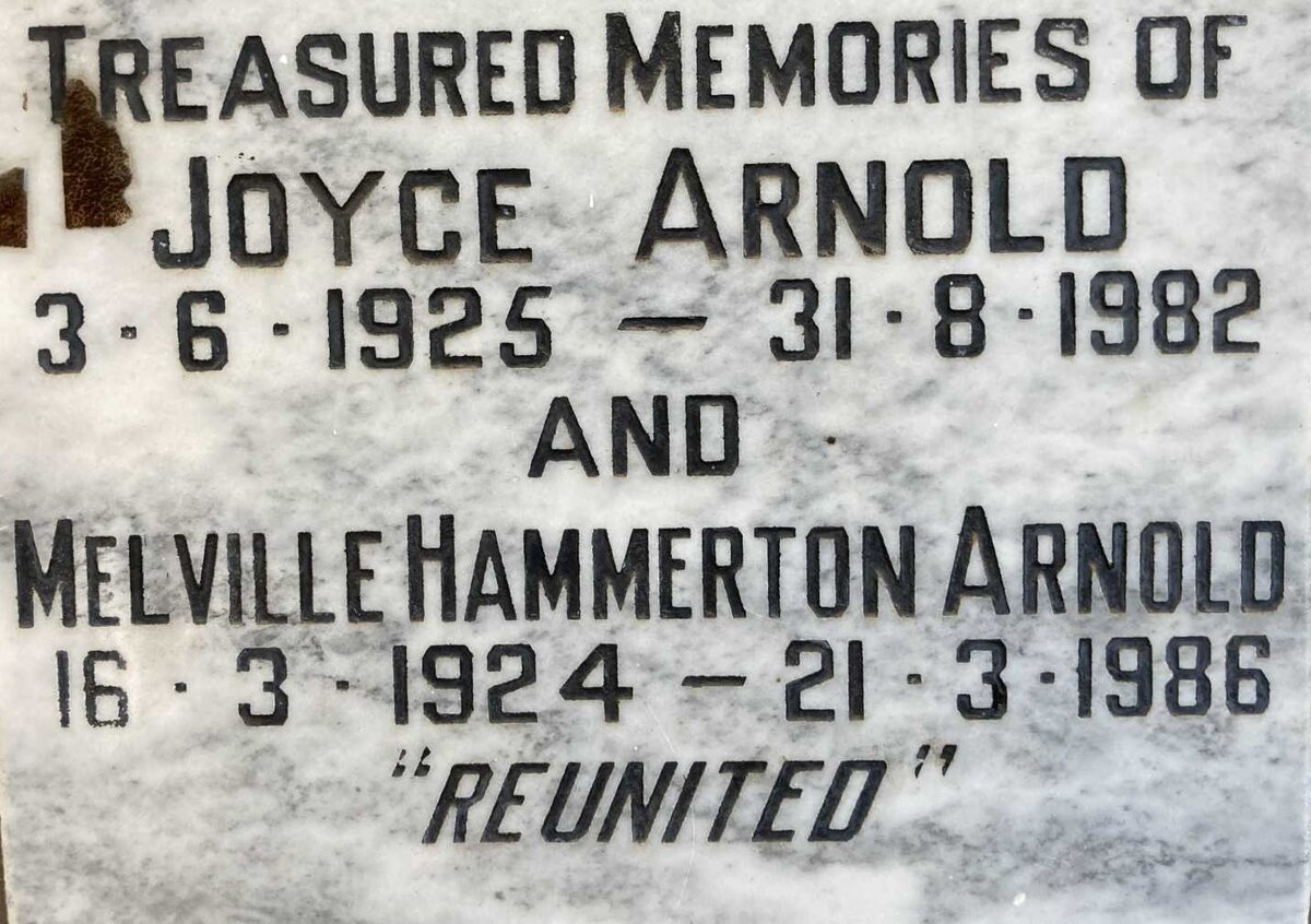 ARNOLD Melville Hammerton 1924-1986 & Joyce 1925-1982
